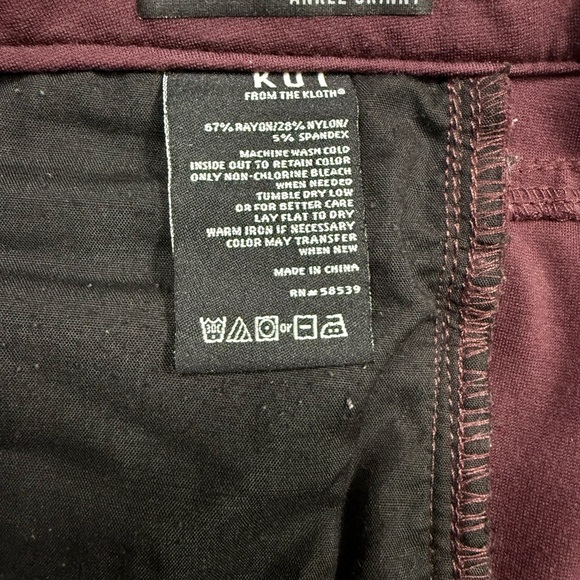 KUT women’s Burgundy Jeans - Picture 6 of 6